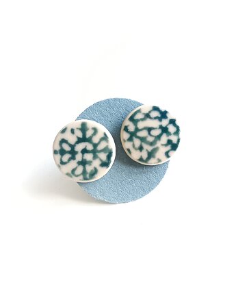 Kolczyki ceramiczne Bolesławiec, biżuteria z talerzy