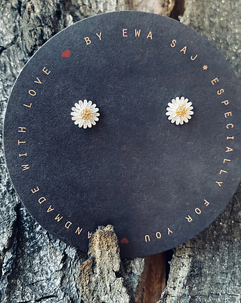 Stokrotki kolczyki na sztyfcie., Ewa Saj Silver