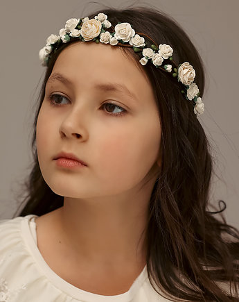 Delikatny, ażurowy wianek na głowę n.30737, Lola White