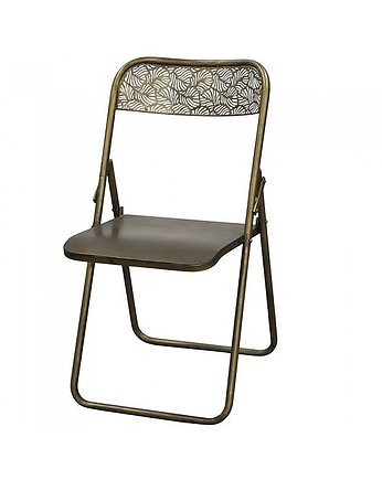 Krzesło Metalowe 2 szt. Składane Antyczne Złoto, MIA home