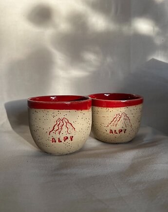 Czarka ceramiczna Alpy - czerwona, szkliwiona_art