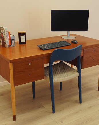 Biurko tekowe, duński design, lata 70, produkcja: Dania, Przetwory design