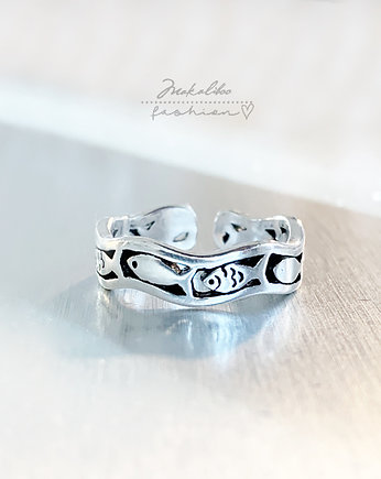 Srebrna obrączka Rybka Boho, Ewa Saj  Silver