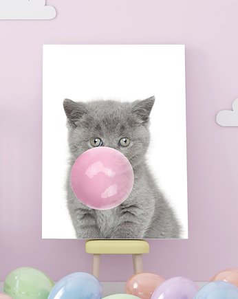 Plakat kotek kot z gumą balonową P484, OSOBY - Prezent dla dziecka