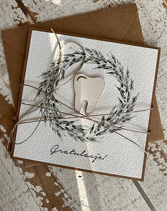 Ręcznie robiona kartka gratulacje z okazji uzyskania absolutorium, sorte