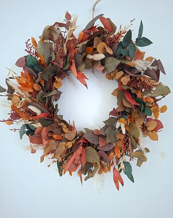 Jesienny wianek z stabilizowanych i suszonych roślin, Mudryk Viktoria Dried Flowers