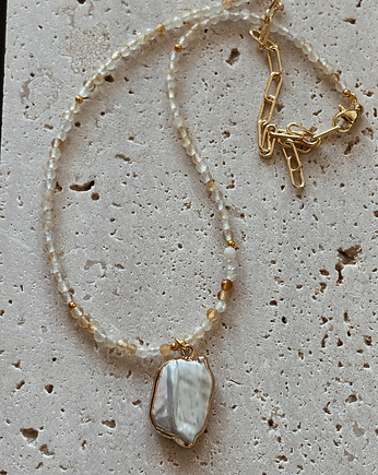 Naszyjnik Cytryn z Perłą, Chmolowska Jewellery
