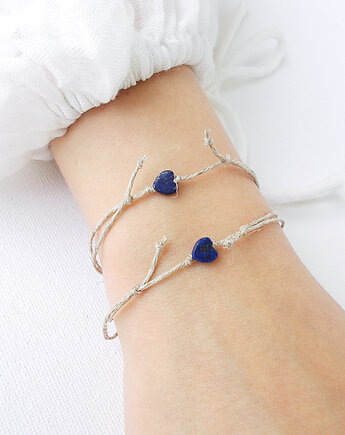 Dwa serduszka Lapis lazuli Bransoletki dla pary, galeria nuit