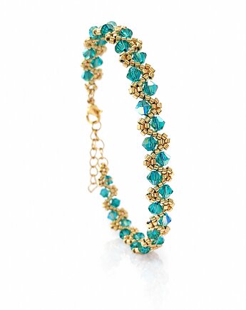 Bransoletka z kryształów Preciosa Blue Zircon AB, STAGHORN