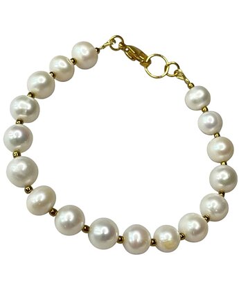 Ponadczasowa bransoletka z pereł ze złoconym wykończeniem, Artseko