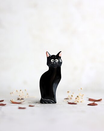 Broszka malowana Czarny kot, Black Cat