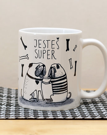 Kubek z zakochanymi Mopsami "Jesteś super", Friedman Jewelry