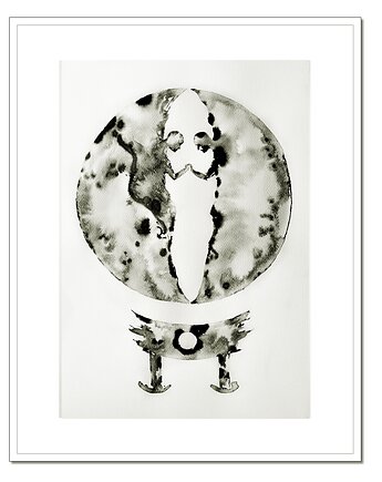 Somos Uno, grafika, obraz malowany tuszem /6/, Galeriai