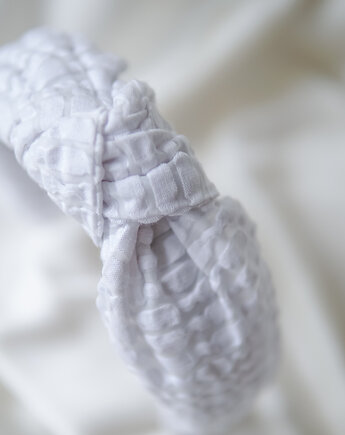 Opaska na włosy z węzłem czysta biel, roskosh