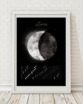 Plakat FAZY KSIĘŻYCA | Kalendarz 2017 A3, Anita Tomala