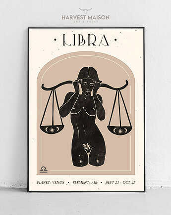 Plakat Pomysł na prezent Zodiakalna Kobieta Znak Zodiaku Waga, Harvest Maison