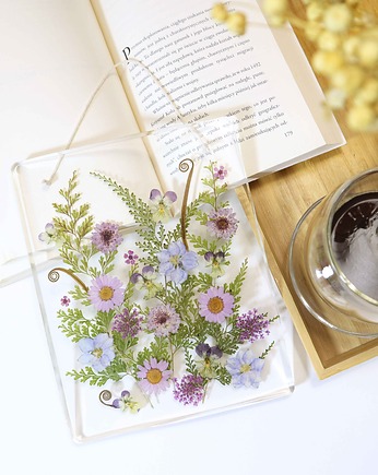 Obrazek z naturalnymi, suszonymi kwiatami w żywicy, Floral Home