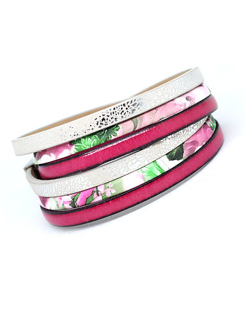 Bransoletka z rzemieni fuksja, Kociokwik Jewelry