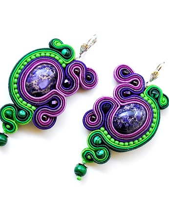 Sutaszowe kolczyki VIOLET _ EXPRESS, Sylwia Żak