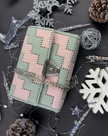 Piękna, kolorowa, mała kopertówka na ramię z łańcuszkiem, Pirch.bags