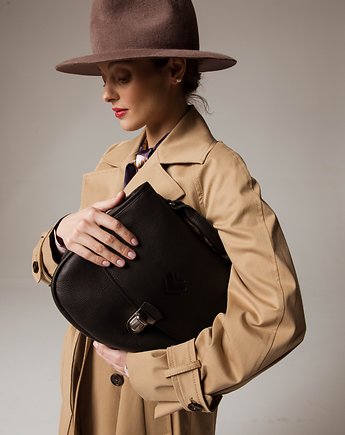 Skórzana torebka na ramię  SADDLE BAG CLICK, byHungryHearts