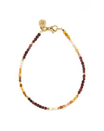 Bransoletka z cieniowanego Mookaitu - Wersja Pozłacana, Kulka Bransoletki