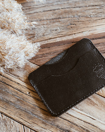 Etui na karty - cardholder czarny, Think Leather