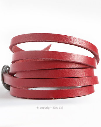 Bransoletka - pasek - czerwony, Ewa Saj Fotografie