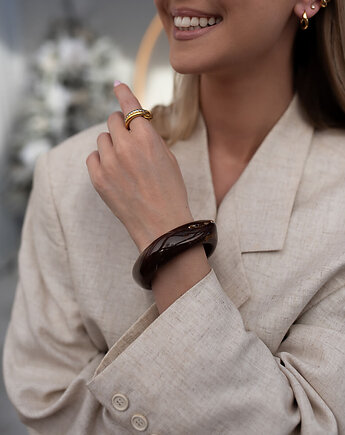 Brązowa masywna bransoletka obręcz z żywicy Paraiso Eudora, Paraiso