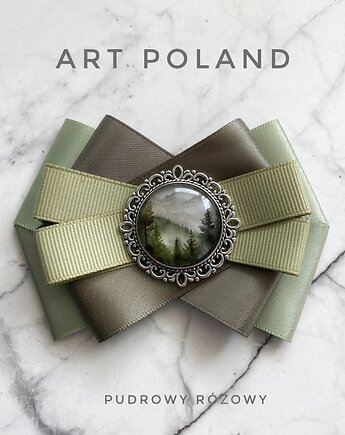 Kolekcja ART Poland Brosza z grafiką Polskie Góry, Pudrowy Różowy