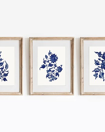 ZESTAW PLAKATÓW chinoiserie kwiaty, black dot studio