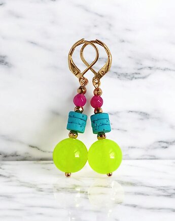 Kolczyki : FLUO summer collection ::  5cm, kaktusia