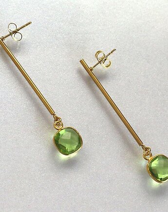Eleganckie kolczyki pozłacane Peridot, KEIT