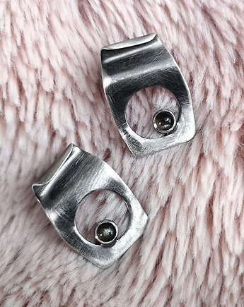 Kolczyki z obsydianem srebro, Pastelove Jewelry