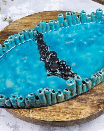 Piękna nietuzinkowa patera. Jedyna. Unikat. Handmade, Ceramika Wydry