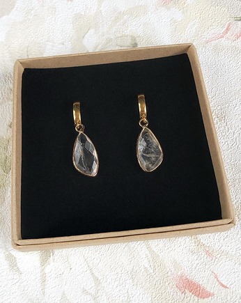 Kolczyki kajdanki - kryształ górski, Gleeme Jewellery
