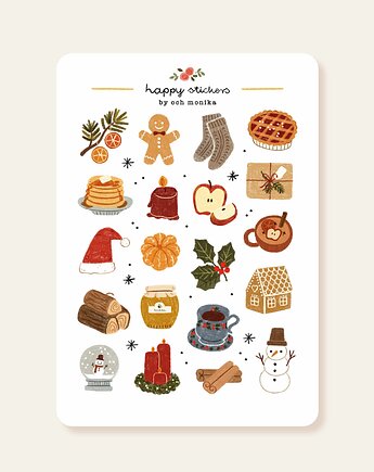 Ciepłe Życzenia - arkusz papierowych naklejek A6, Och Monika