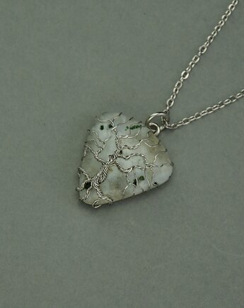 Wisiorek agat drzewny drzewo życia wire wrapping, Agata Rozanska