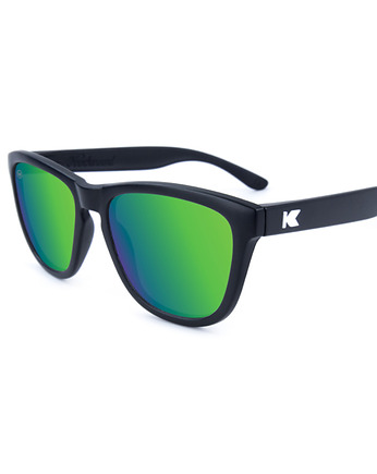 Czarne okulary przeciwsłoneczne z zieloną soczewką Premiums, SunloversSunglasses