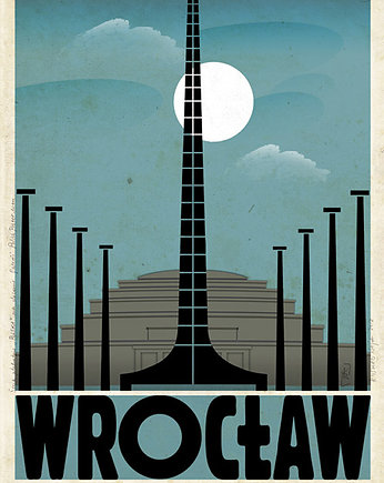 Poster Polska Wrocław (R. Kaja) 98x68 cm w ramie, OSOBY - Prezent dla chłopaka na urodziny