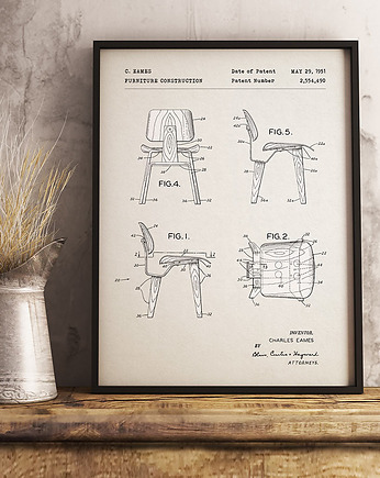 Plakat Krzesło - grafika z patentem, minimalmill