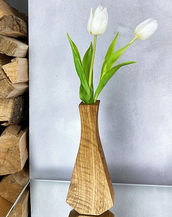 Drewniany wazon z dębu na suszone i świeże kwiaty, MESSTO made by wood