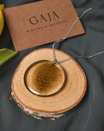 Naszyjnik z prawdziwym piórem, GAJA BIŻUTERIA AUTORSKA