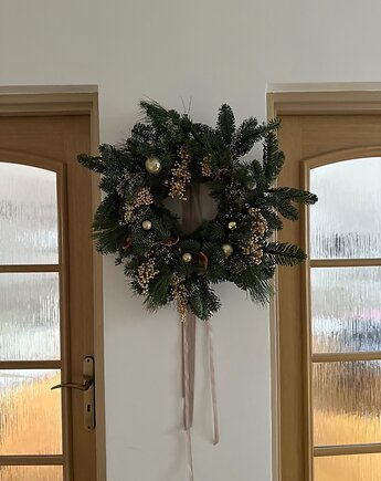 Duży świąteczny naturalny wianek, Łąka