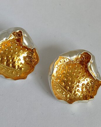 Kolczyki srebrne pozłacane Hush, Agata Blaszkowska Jewelry