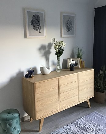Drevutnia - Komoda Bufetowa Jednolita / Komoda do Salonu / Komoda Dębowa 152cm, Drevutnia