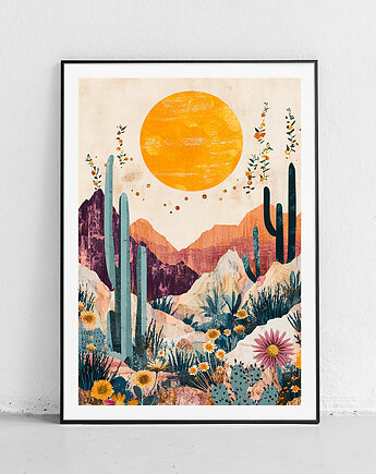 Plakat Kaktusowy zachód słońca, Harvest Maison