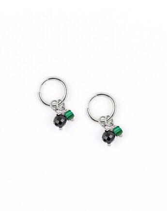 Royal Green - kolczyki koła ze stali szlachetnej, Kulka Bransoletki