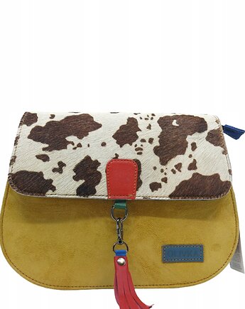 Torebka damska klasyczna zamszowa odpinany wymienny chwost brelok OLIVKA, Olivka Warsaw