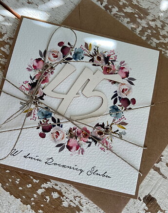 Wyjątkowa kartka ręcznie robiona z okazji 45 rocznicy ślubu, sorte
